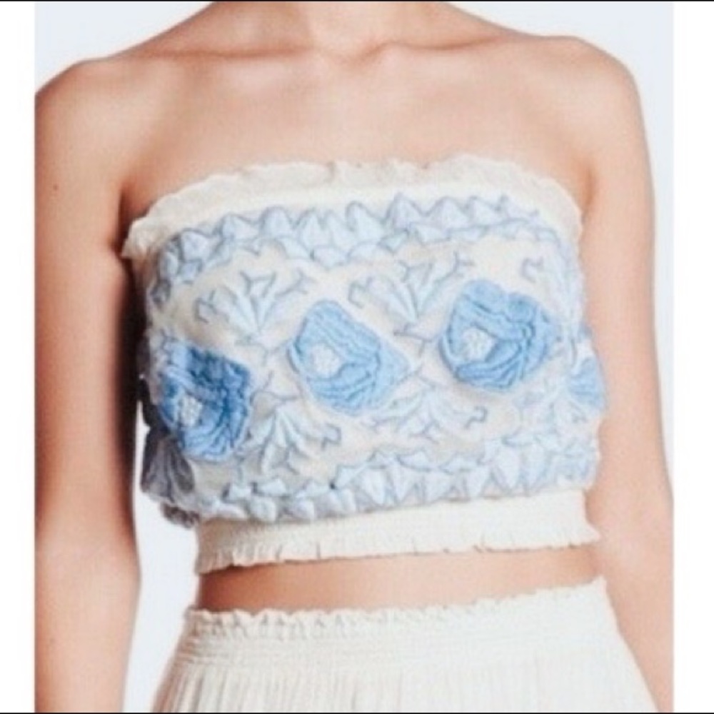 Free People Embroidered Bandeau Top
